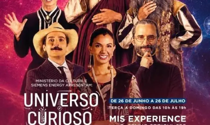 Santos Dumont, Tarsila do Amaral e Steve Jobs convidam para visita guiada na exposição UNIVERSO CURIOSO Steam XP! Pela 1ª vez na cidade, de 26/6 a 26/7 no MIS Experience